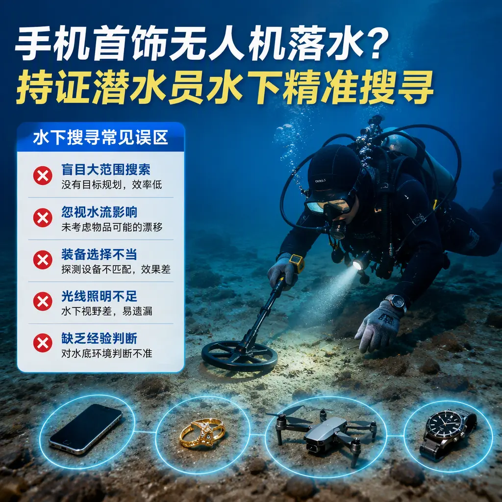 手机首饰无人机落水？民和持证潜水员水下精准搜寻